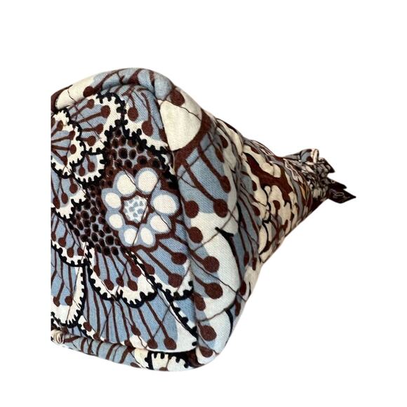 Vera Bradley Retired 2010 Slate Blooms The Gabby Quilted Tote Handbag Brown Gray - Picture 6 of 12